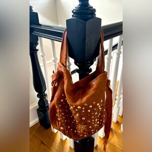 Hype tan leather studded hobo bag  great condition.